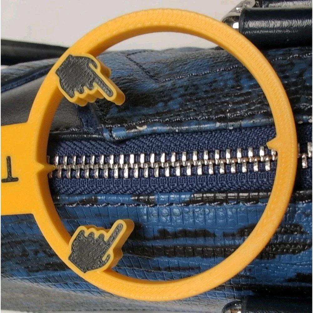 Original Sharif Couture Blue‎ Black Satchel Crossbody Handbag Faux Leather READ